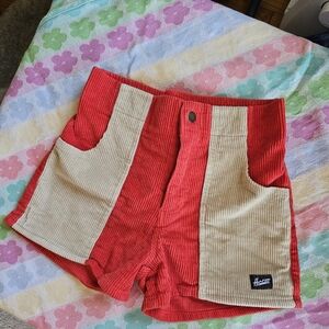Hammies Red and Tan Corduroy Shorts Size 28